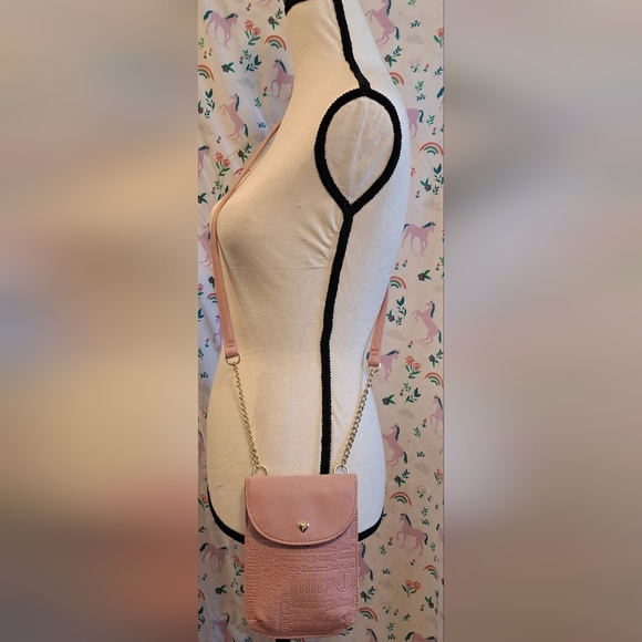 EUC Y2K Juicy Couture Vegan Pink Boho Neutral Crossbody Purse Bag w/ Card Slots - Picture 3 of 10